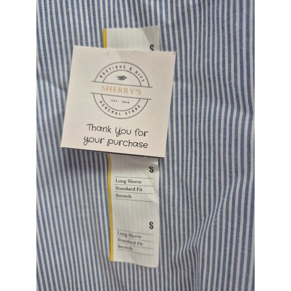 Goodfellow‎ & Co Long Sleeve Blue & White Striped Standard Fit Dress Shirt S - Picture 5 of 9